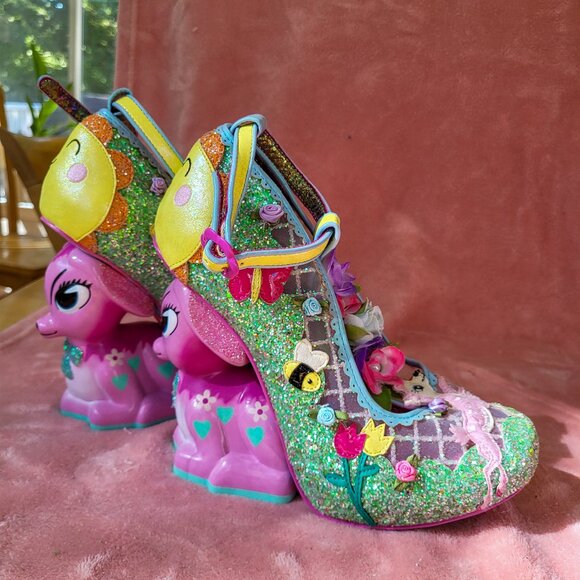 Irregular Choice Shoes - NWOB Fantastic Fawn Glittery Character Heels Irregular Choice size 41 / 10